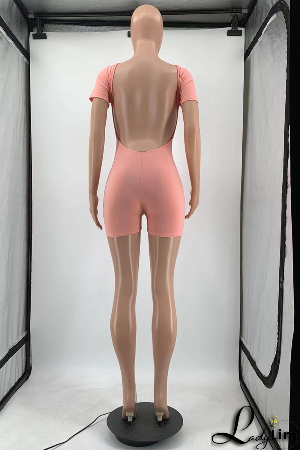 Yellow Fashion Casual Solid Basic O Neck Skinny Romper