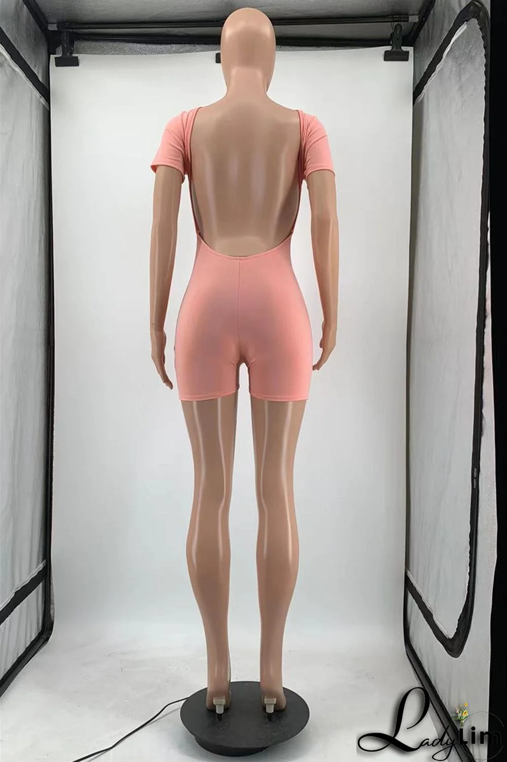 Yellow Fashion Casual Solid Basic O Neck Skinny Romper