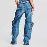 Trendy High-Street Cargo Jeans for Women - Spring 2025 Zara Collection with Stylish Pocket Details
