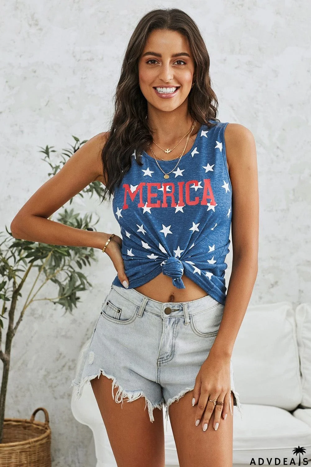 Blue Star American Printed Summer Casual Tank
