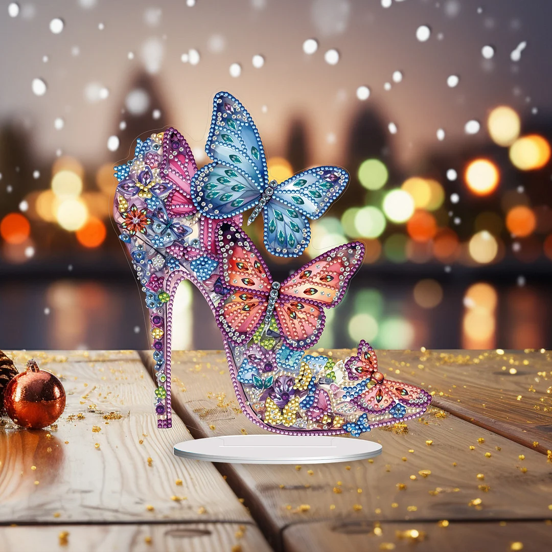 DIY High Heels Single Sided Diamond Painting Acrylic Tabletop Ornaments for Office Decor