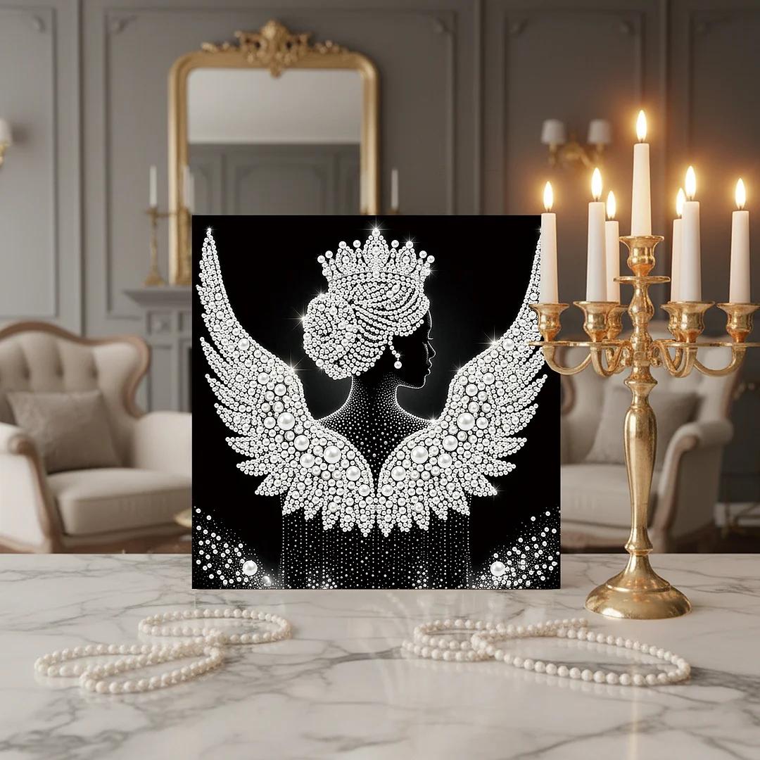 Angel - DIY Pearl Diamond Art Kit With Frame 25*25cm