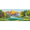 Mountain Flowing Water-11CT Stamped Cross Stitch Silk Thread 150*65cm/59.06*25.59in(Big Size)