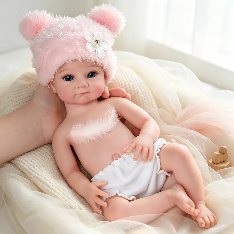Babeside Ziva 12"/16" Silicone Reborn Baby Girl Doll &ndash; Pink Floral Tulle Dress Gift
