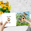 (US Local)6Pcs Easter House Diamond Painting Card Rhinestone Art Card for Party Favors