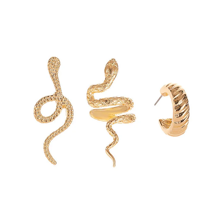 3 Piece Snake Earrings Set