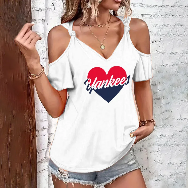 Casual V Neck Short Sleeve T-shirt
