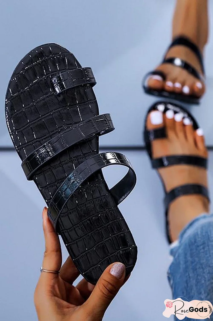 Caged Crisscross Flat Sandals