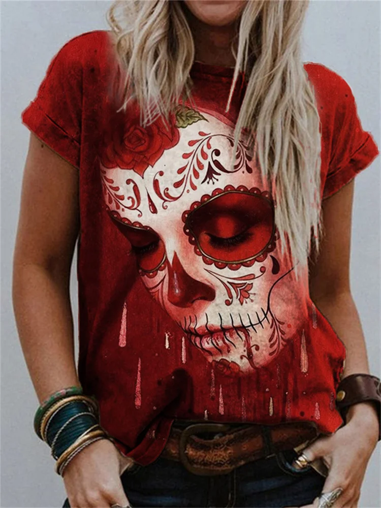 Rosy Day Of The Dead Art T Shirt