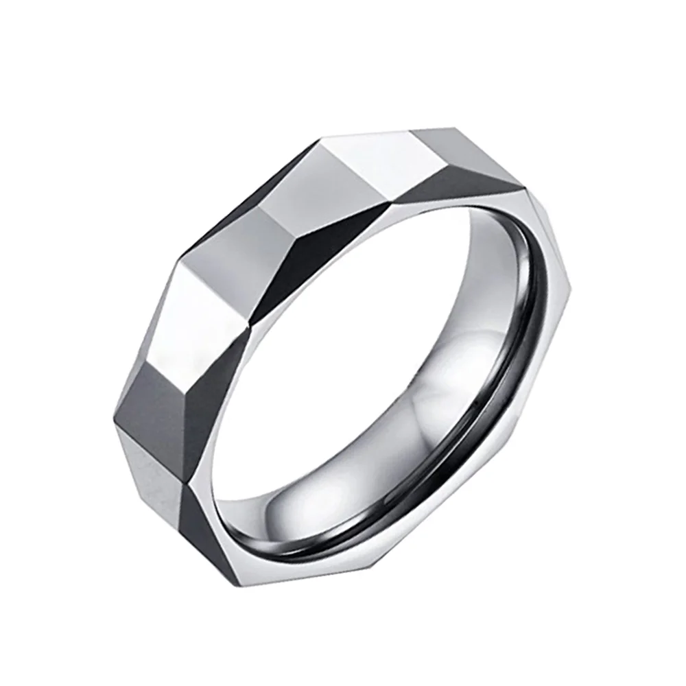 6MM 8MM Couples Tungsten Carbide Wedding Unique Rhombus Rings