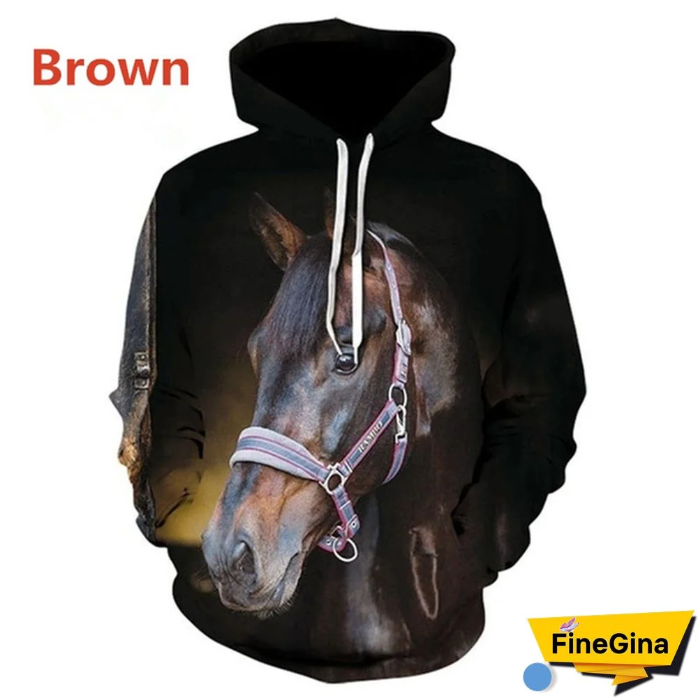 Fashion Sweatshirt Men/Women 3D Horse Print Hoodies Unisex Sweatshirts Streetwear Pullovers Tops XS-5XL Plus Size