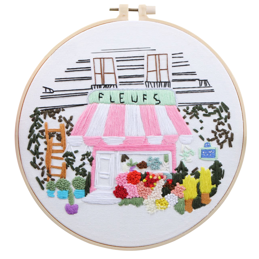 

Building Landscape - Embroidery Cross Stitch - 30*30CM, 501 Original