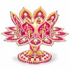 DIY Lotus Flower Pearls & Diamond Painting Candle Holder Acrylic Three-Dimensional Aromatherapy Rack Home Decor Gift