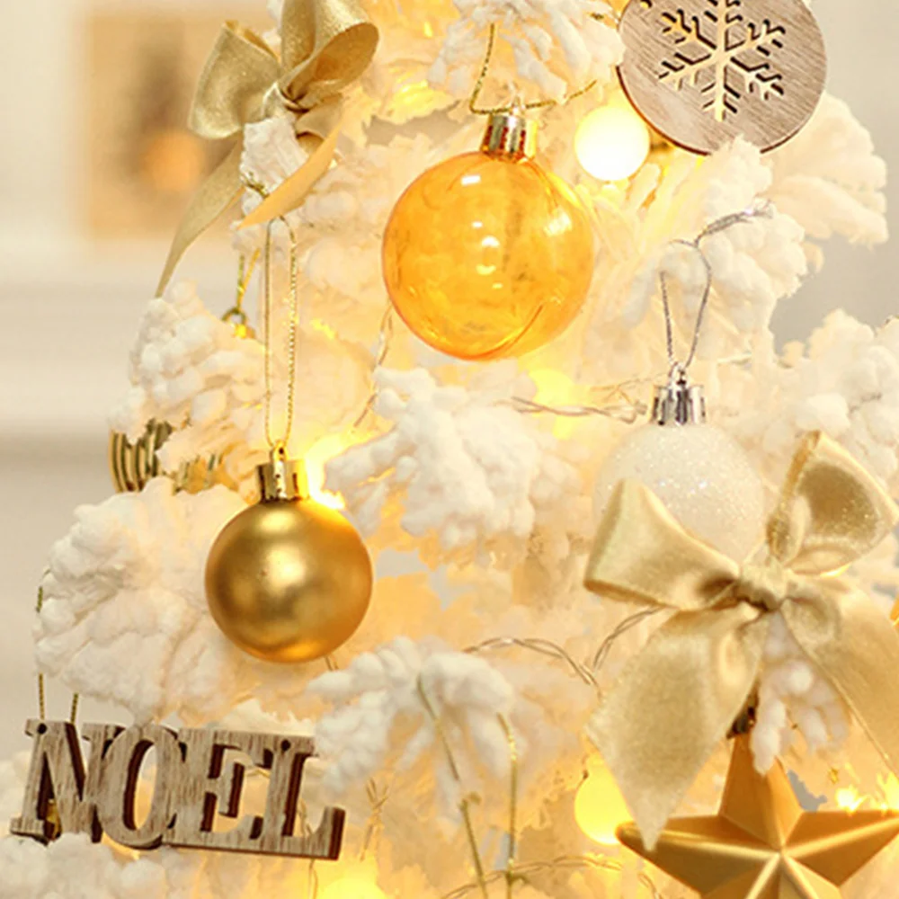 New flocked mini Christmas tree LED desktop decoration ornament