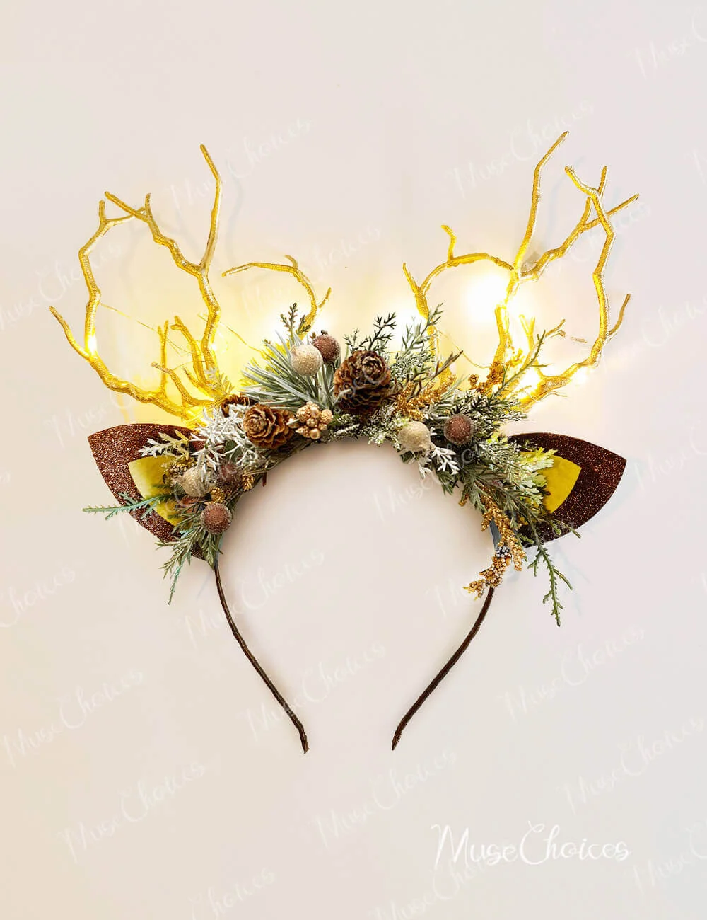 Reindeer Headband- Pine Cone