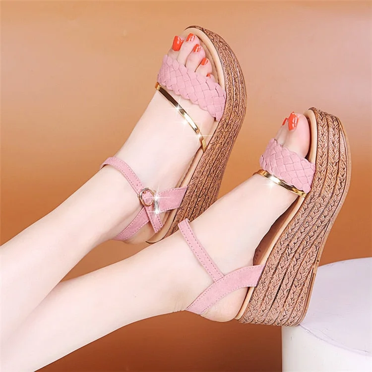 High Heels Women Summer Shoes Wedges Bohemian Women Sandals Flat Platforms Diamond Beach Sandles Open Toe Women Shoes