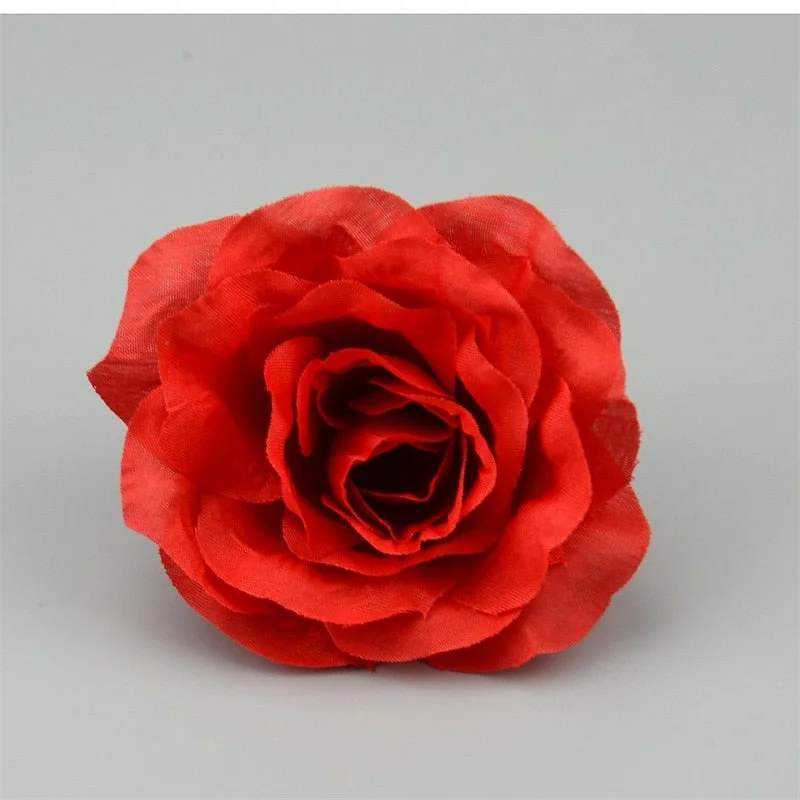 3/10pcs Large Artificial Silk Rose Flower Heads 9cm For Wedding Party Decoration DIY Scrapbook Flower Wall Craft Fake Flowers