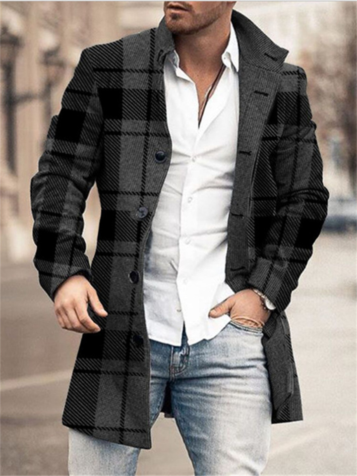 Men's Stand-up Collar Long Casual Coat | 168DEAL