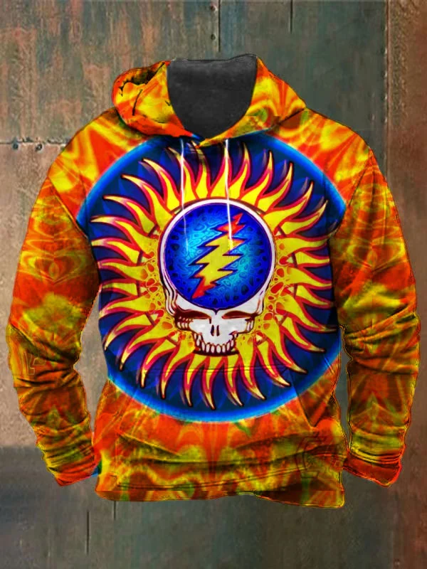 Unisex Skull Print Heavyweight Hoodies