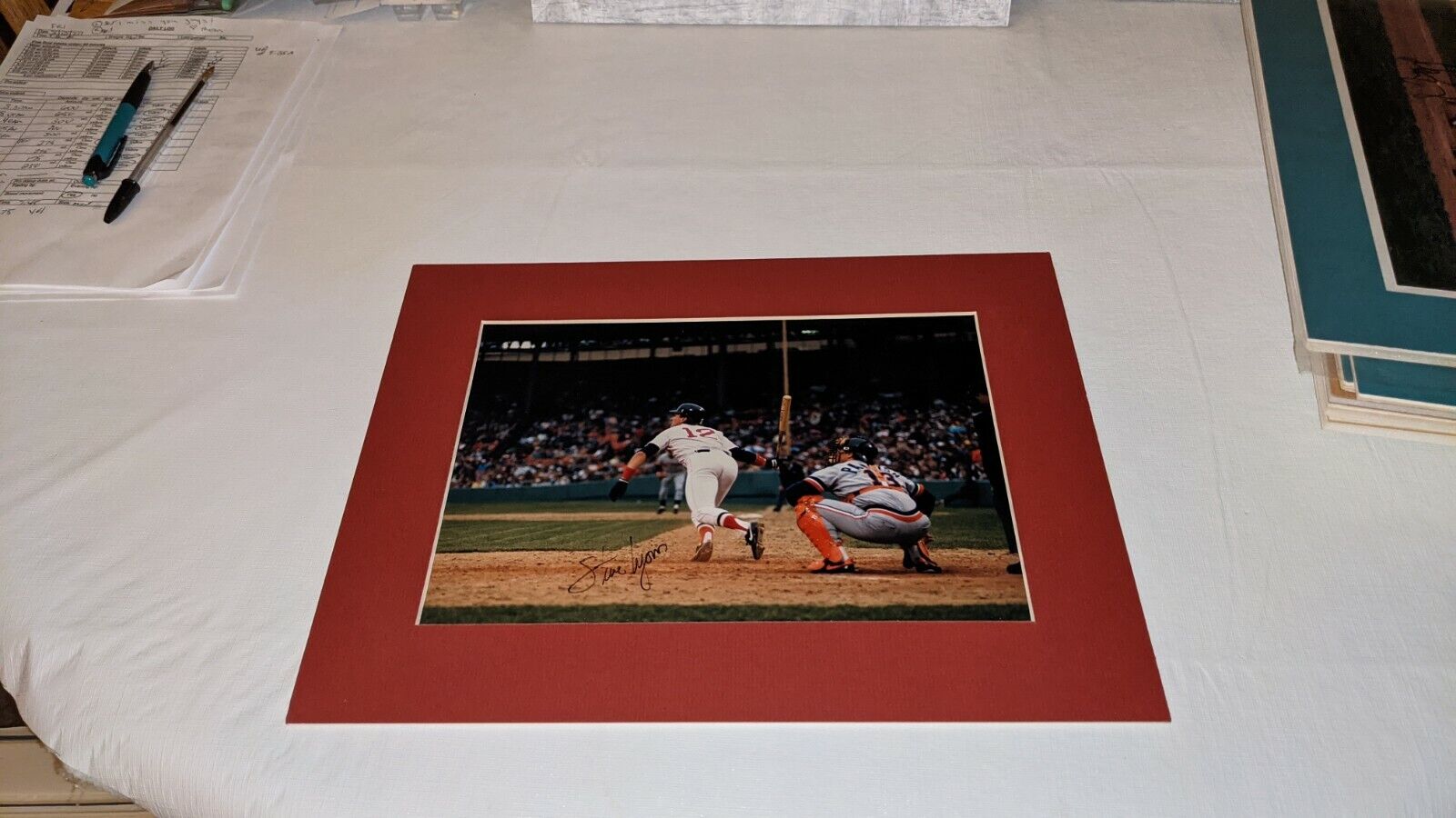 Steve Lyons Boston Red Sox Signed 11x14 Matted Personal Photo Poster painting W/Our COA READ