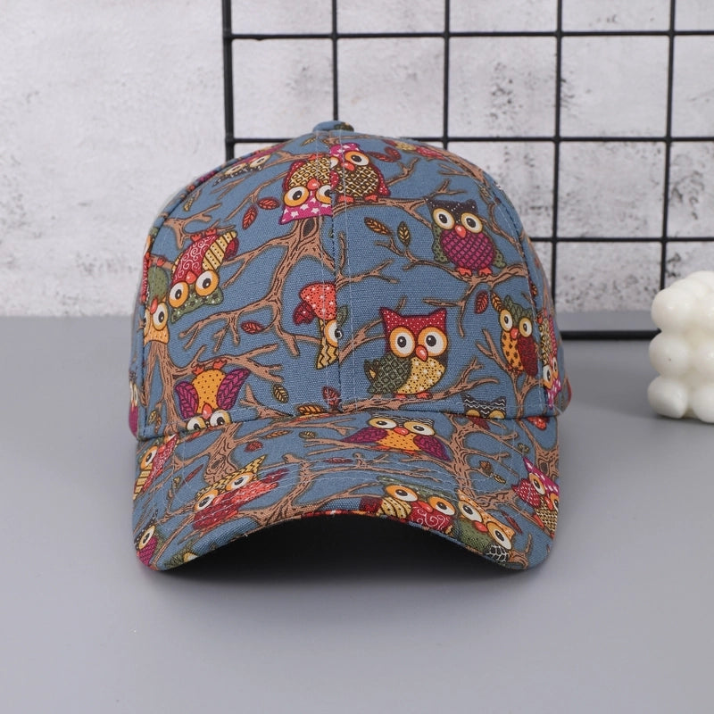 Unisex Casual Artistic Owl Curved Eaves Baseball Cap