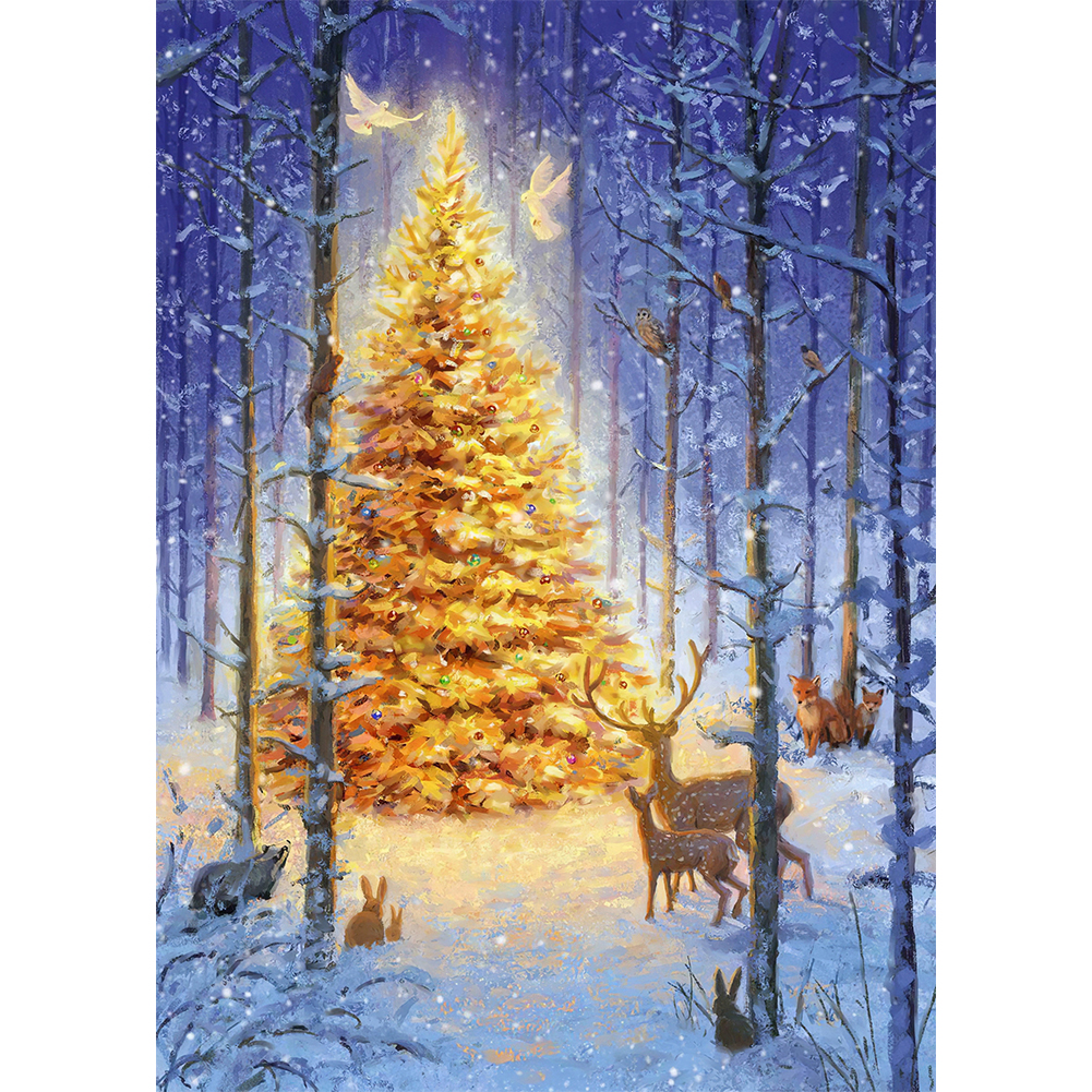

Golden Christmas Tree - Round Drill Diamond Painting - 30*40CM, 501 Original