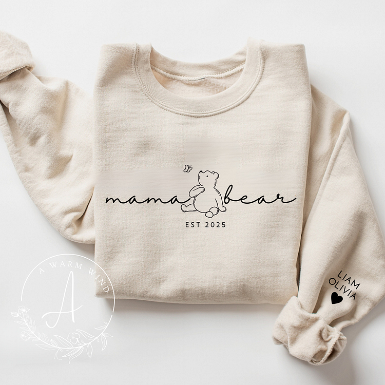 Mama Bear Sweatshirt,Personalized Mother's Day Gift