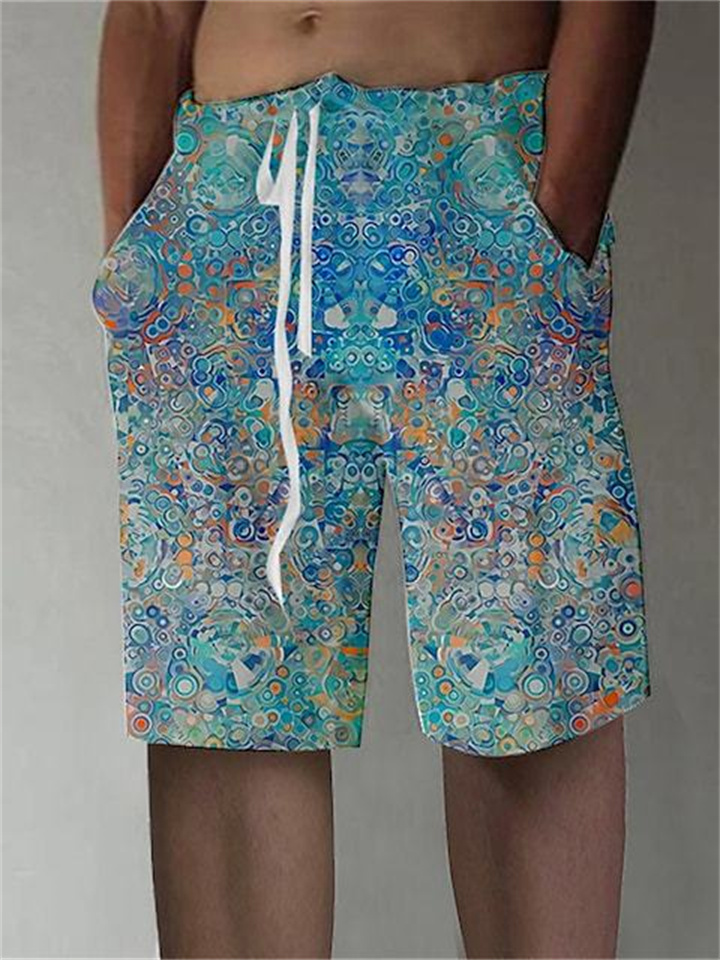 Men's Printed Shorts Street Pattern Blue Orange S M L XL 2XL 3XL 4XL 5XL