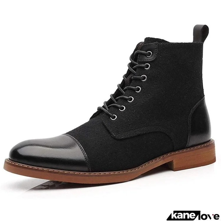 Men's Stitching Design Waterproof Sole High-Top Martin Boots