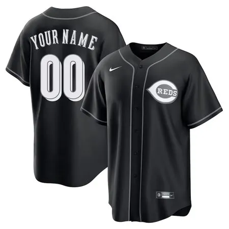 Youth Cincinnati Reds Custom Black Lights Out Replica Jersey