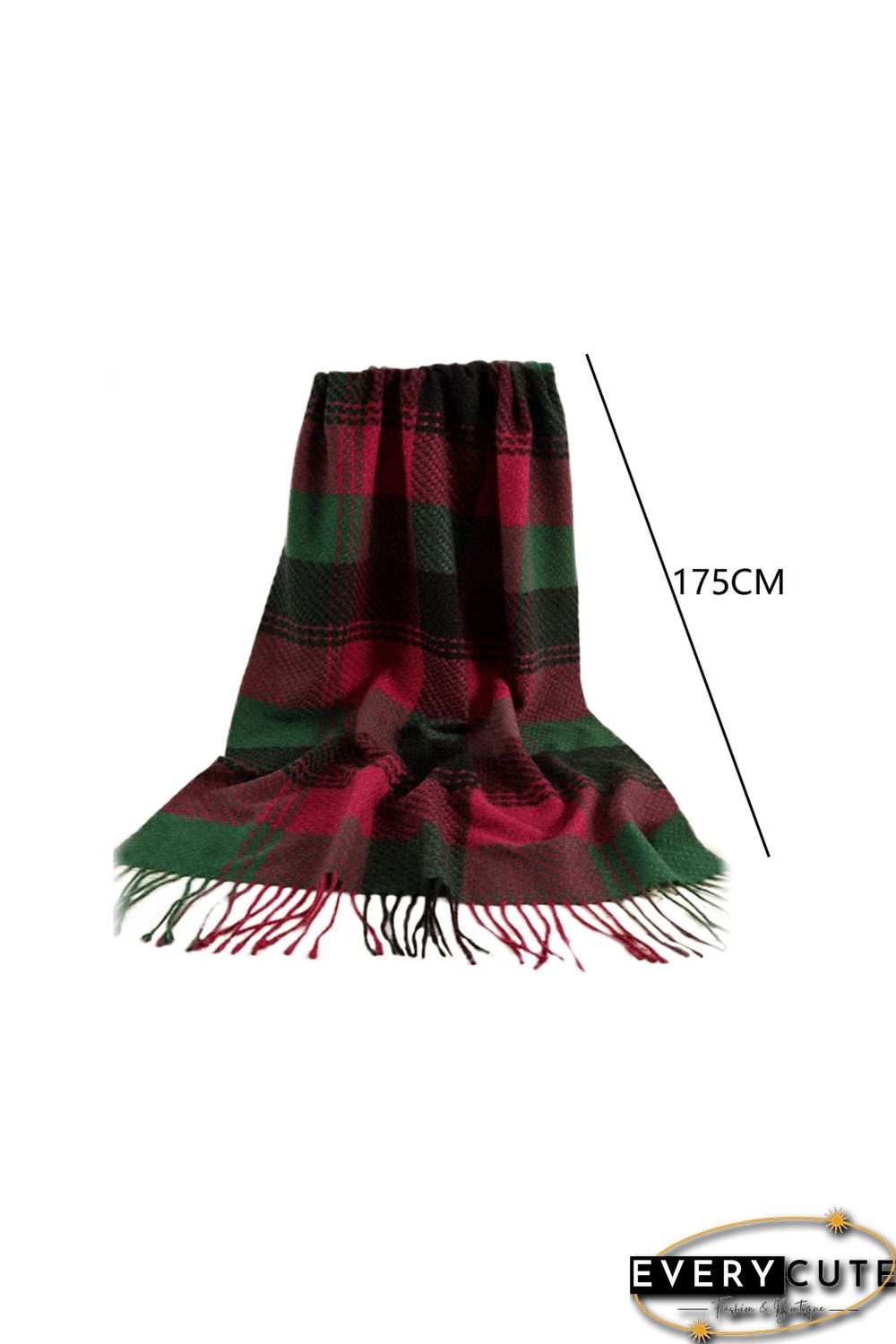 Red Green Plaid Christmas Fashion Scarf