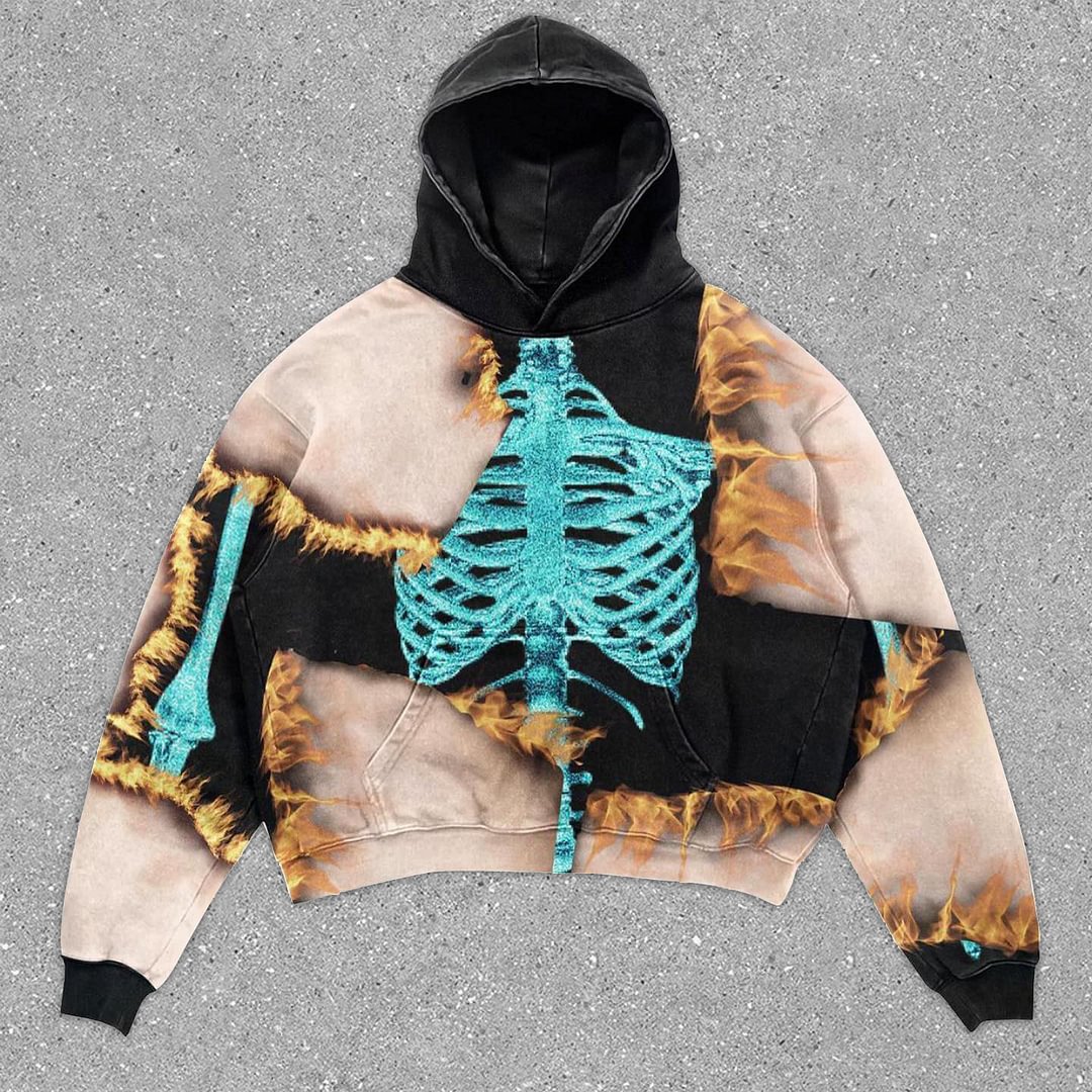 Casual Statement Street Style Printed Long Sleeve Hoodie