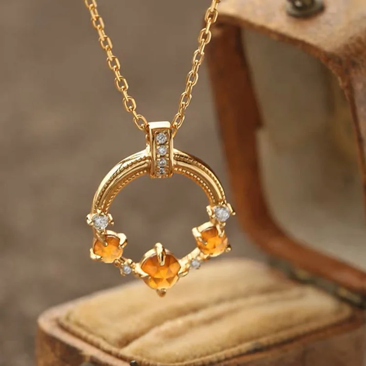Olivenorma "Magical Sun" - Creative Romantic Sunset Sunstone Necklace 