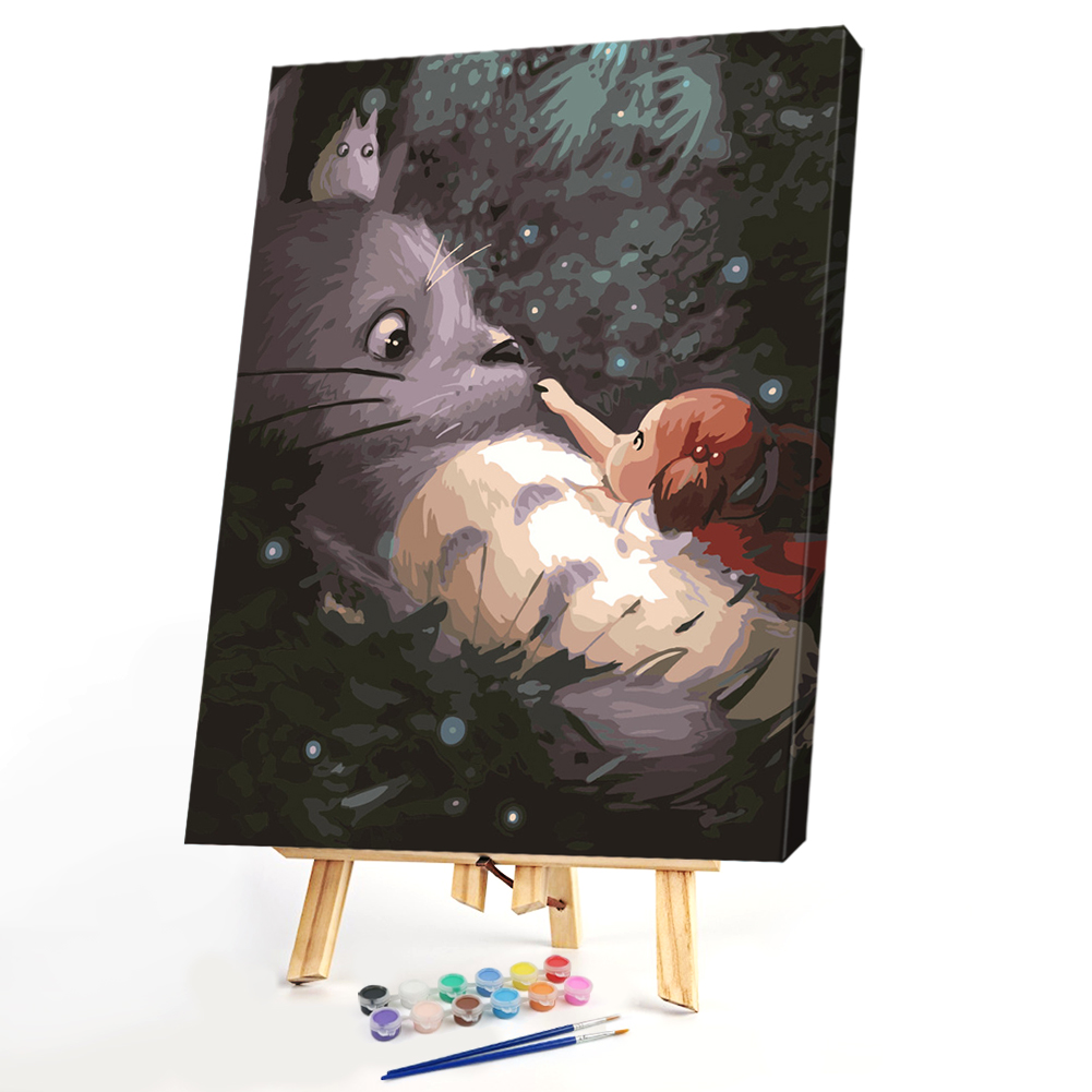 

30*40cm - Paint By Numbers - Cute Girl Giant Cat, 501 Original