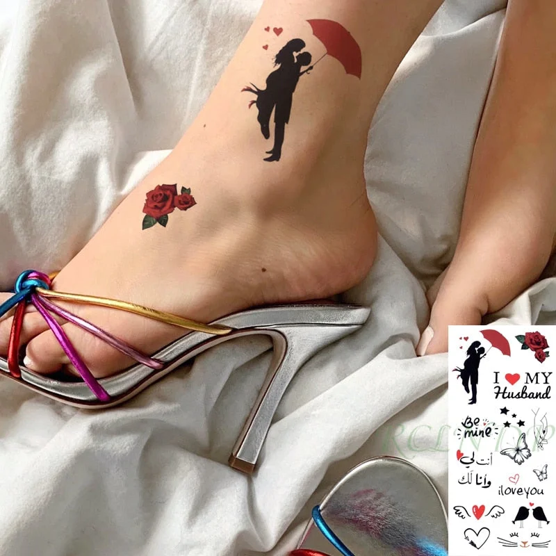 Waterproof Temporary Tattoo Sticker Arabic Letter Heart Love Sexy Pattern Personality Fake Tatoo Flash Tatto for Women Men