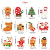 12Pcs Acrylic Christmas Hanging Diamond Painting Art Kits for Christmas Tree