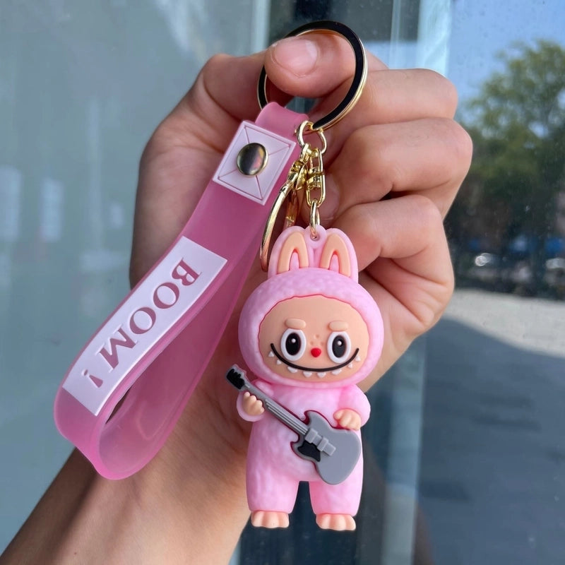 2 Pieces Cute Cartoon Character Pvc Unisex Keychain