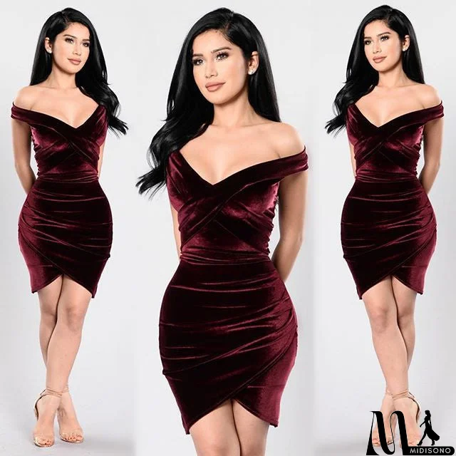 MidiSono - Sexy V-Neck Nightclub Dress