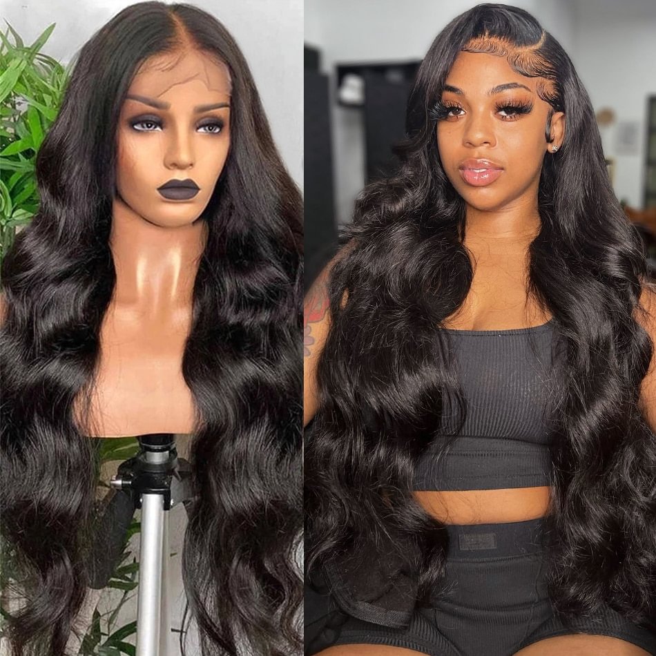 13X4 HD Transparent Lace Frontal Human Hair 30 32 Inch Body Wave Front Wig 180% Brazilian Remy 4x4 Lace Closure Wigs For Women US Mall Lifes