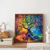 Bunter Baum des Lebens - runder Bohrer Diamantmalerei - 30*30cm