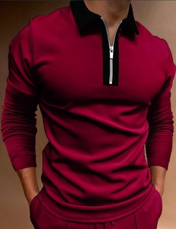 Men's Polo Shirt Long Sleeve Casual
