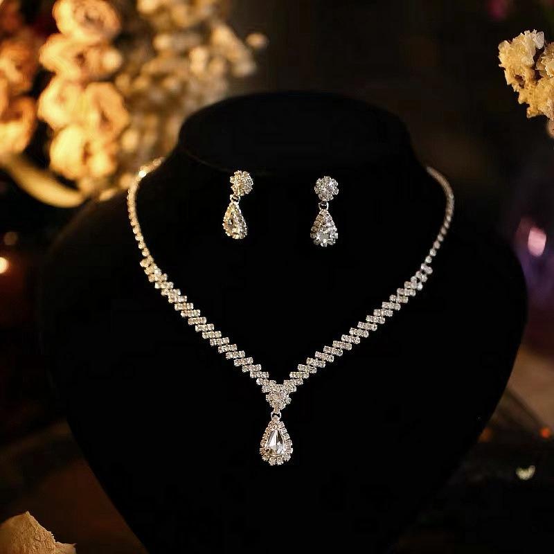 Geometric Rhinestone Water Drop Crystal Jewelry Sets | Oxredo Shop Ramadan Sale