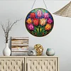 (US Only)Tulips 2D Flat DIY Diamond Art Sun Catcher Hanging Diamond Art Pendant Decor