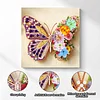 Pre-Framed 3D Rhinestones Butterfly With Artificial Flower Diamond Painting DIY Craft Kit 