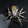 Steampunk DIY Assemble 3D Metal Mechanical Spider Model with Clock Assemble Insect Model Handmade Crafts Desktop Decorations