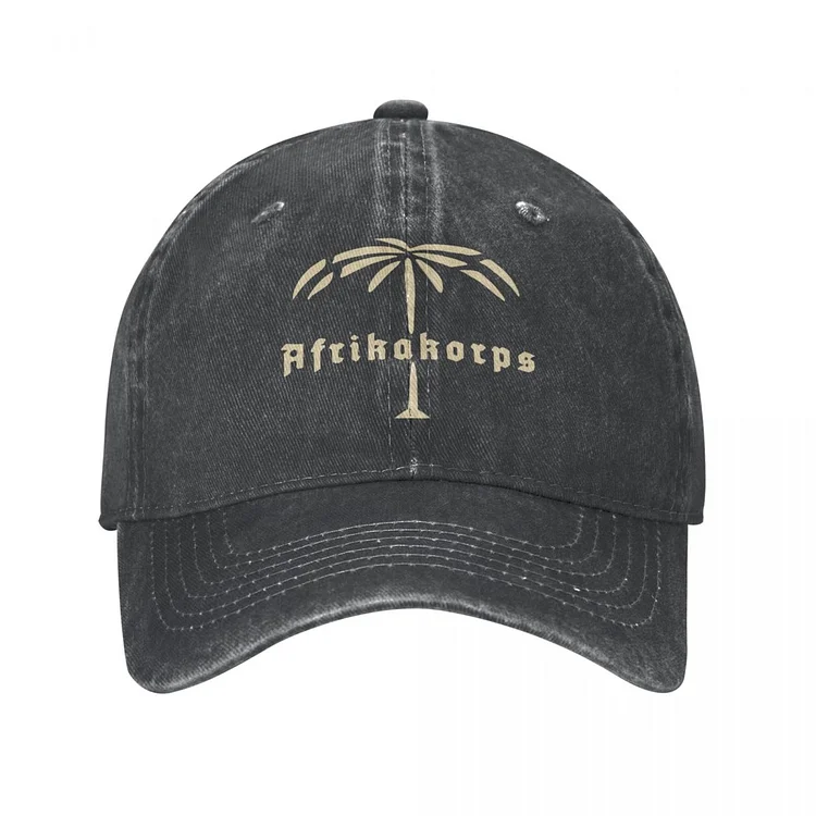 Wehrmacht Afrikakorps Logo Men Women Baseball Cap Distressed Washed Caps HatOutdoor All Seasons Travel Snapback Hat