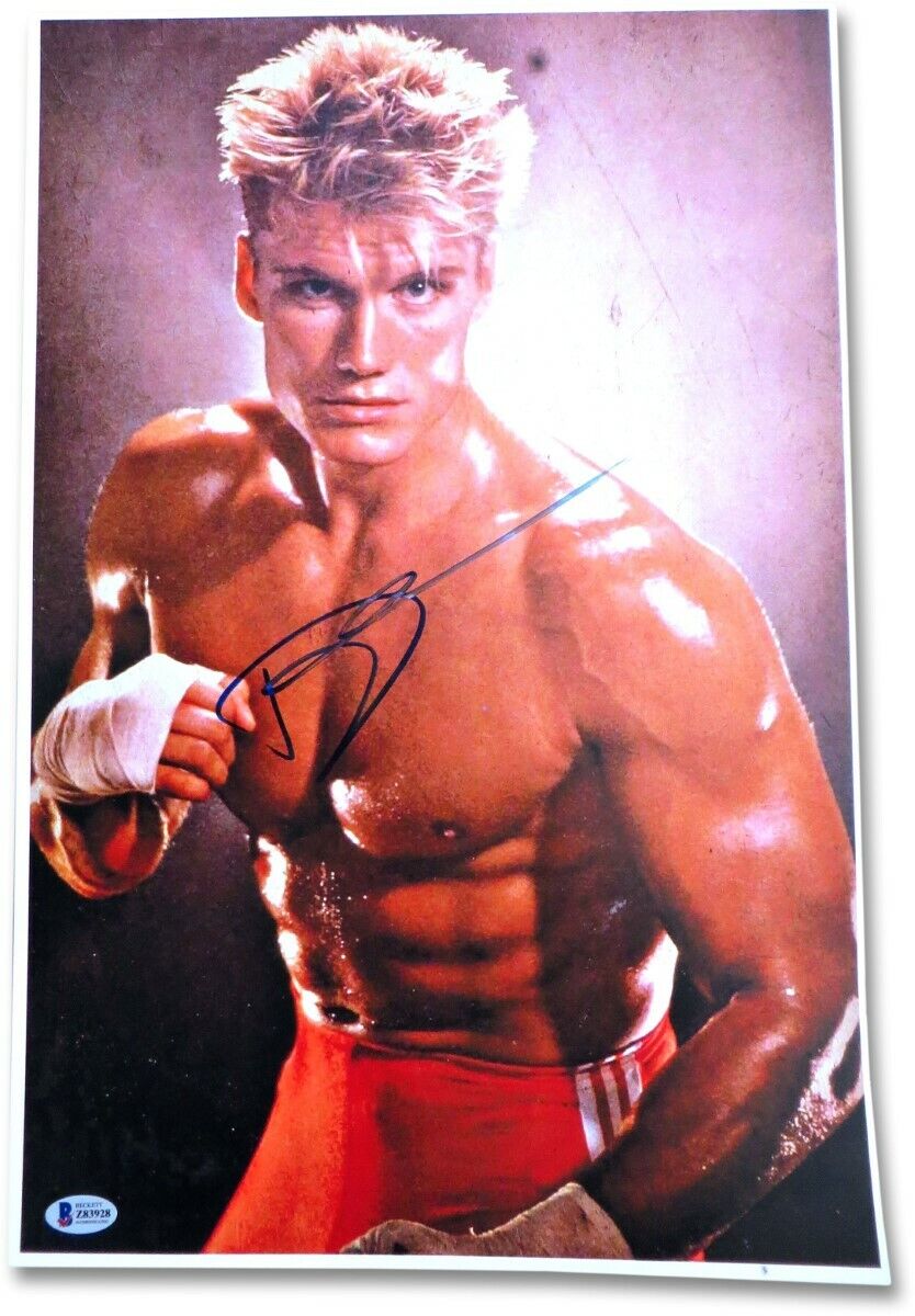 Dolph Lundgren Signed Autographed 12X18 Photo Poster painting Rocky IV Ivan Drago BAS Z83928