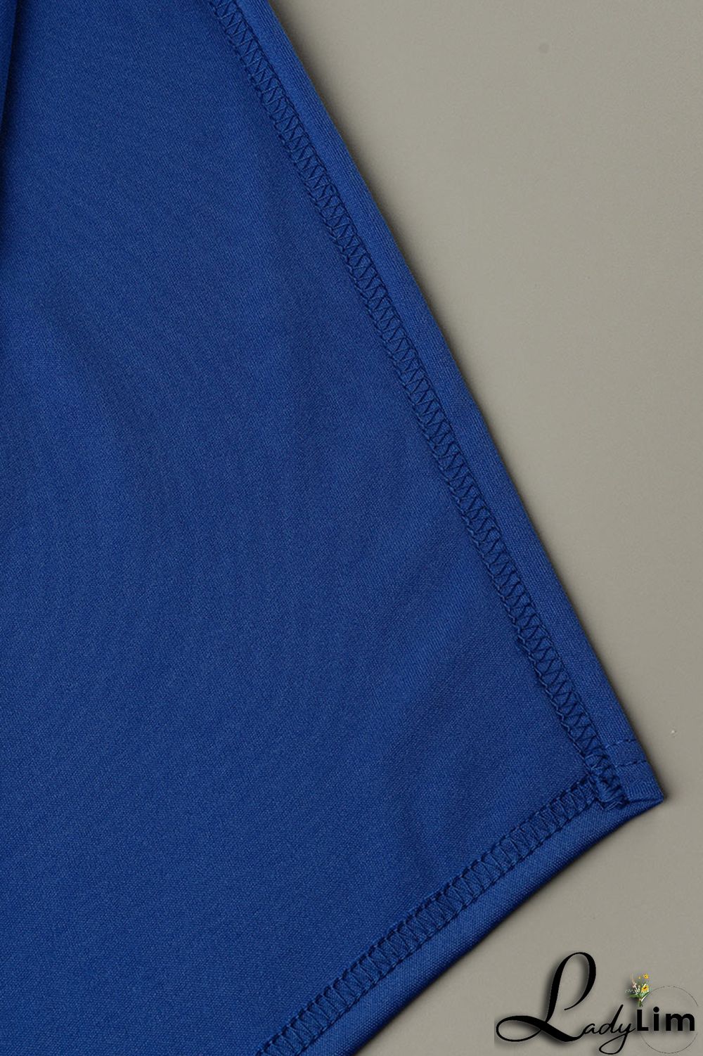 Blue Fashion Casual Solid Bandage Slit V Neck Regular Jumpsuits