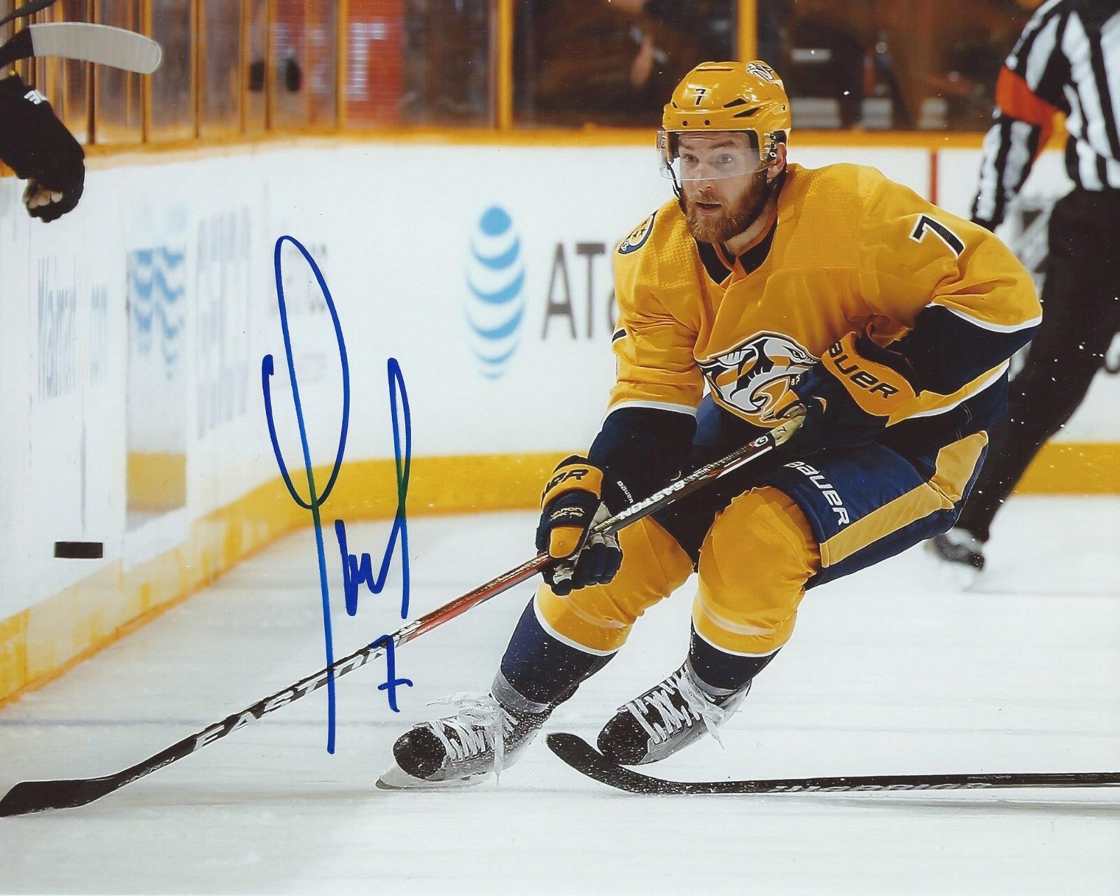 Yannick Weber Signed 8x10 Photo Poster painting Nashville Predators Autographed COA B