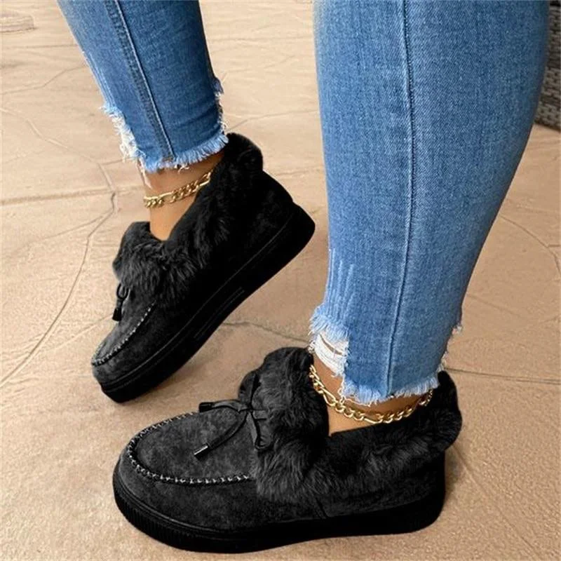 2021 New Fashion Women Snow Boots Fur Platform Comfort Winter Shoes Ladies Casual Ankle Boots Suede Female Designer Botas Mujer